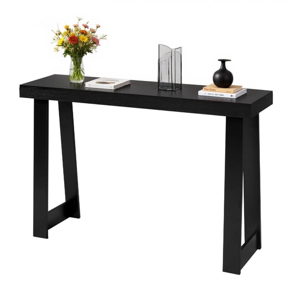 VEVOR 46 in Console Table, Modern Desk Behind the Couch, Wooden Rectangle Entrance Desk, Narrow Long Sofa Table Accent Stand for Hallway, Bedroom, Living Room, Foyer, Easy Assembly, Black