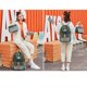 thumbnail image 2 of Mochilas escolares verde militar para niñas adolescentes Mochila de lona ligera Mochila a rayas Mochilas para niños Set 3 en 1, 2 of 5