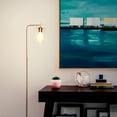 thumbnail image 3 of Brightech Elizabeth Industrial Floor Lamp with Glass Shade and Edison Bulb, Gold, 3 of 6