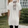 thumbnail image 4 of Jalioing Hooded Pullover Sweatshirt for Women Lightweight Thin Hoodies Short Sleeve Loose Mid-Length T-Shirt (Small, White), 4 of 6