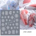 thumbnail image 4 of Snowflake Nail Art Sticker Decals 5D Embossed Christmas French White Snowflake Self-adhesive Nail Art Decoration Accessories Snowflakes Lace Lattice Elk Classic Winter Design, 4 Sheets, 4 of 7