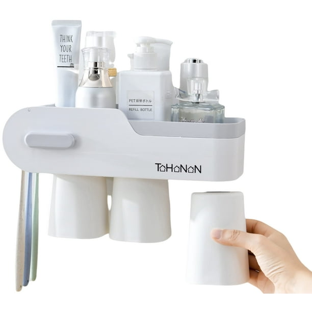 Toothbrush Holder Wall Mounted for Bathroom, Easy Install, Large