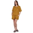 thumbnail image 2 of Inkmeso Solid&nbsp;Short Nightwear Set For Womens Short Sleeves&nbsp;Top and Shorts 2Pcs&nbsp;Loungewear, 2 of 7