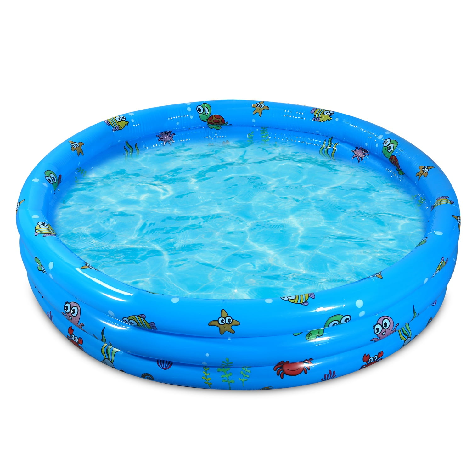 iMounTEK 51x51x13in Inflatable Kiddie Swimming Pool Blow Up Family Play  Center Blow Up Kid Ball Pool with 4 Valve Water Drain Plug For Indoor  Backyard Beach For 3 Kids 