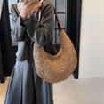 thumbnail image 4 of Bolso Hombro Paja Mujeres Gran Capacidad Damas Summer Daily Dumpling Bag () White, 4 of 6