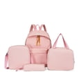 thumbnail image 1 of 4PCS Mochila De Gran Capacidad Rosa, Mochila Escolar Preppy, Mochila De Viaje Casual Y Bolsa Para Portátil Y Almuerzo Y Bolsa De Lápices, 1 of 4
