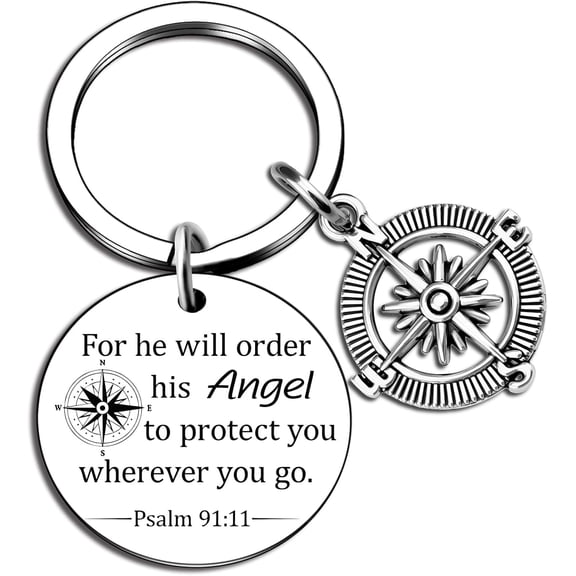 Compass Keychain Christian Gifts For Men Teen Teenager Inspirational Christian Cross Bible Verse Keychain Religious Gifts For Men Baptism Confirmation Gift Ideas