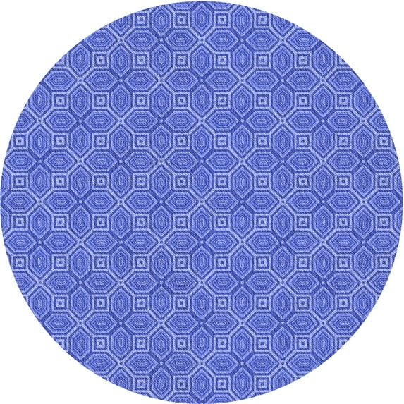 Ahgly Company Indoor Round Patterned Sky Blue Dress Blue Area Rugs, 8' Round
