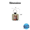 thumbnail image 5 of Cat Wearing Scarf Faux Leather Square Keychain, 5 of 7