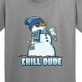 thumbnail image 4 of Inktastic Chill Dude Winter Snowman Youth T-Shirt, 4 of 5