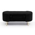 thumbnail image 6 of Pouseayar End of Bed Storage Bench, 47" Upholstered Comfy Sherpa Fabric Ottoman Bench with Storage, Entryway Bench Seat for Bedroom, Black, 6 of 7
