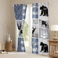 thumbnail image 3 of Homewish Safari Elk Bear Blackout Curtains Set of 2 (52x84 Each),Countryside Plant Pine Tree Window Curtains,Blue Gray Curtains and Drapes For Men Women,Ultra Soft Home Decor, 3 of 6