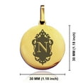 thumbnail image 2 of Stainless Steel Alphabet Letter N initial Round Medallion Pendant Necklace, 2 of 3