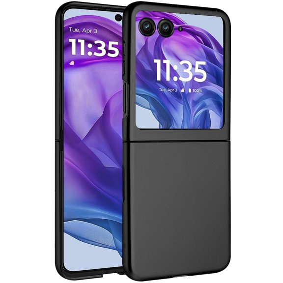 For Motorola Razr Plus 2024 Flip Snap On Premium Matte Finish Case Cover - Black