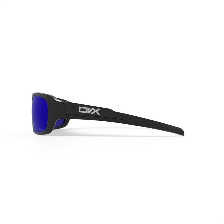 DVX Spoiler Sport Prescription Sunglasses, Blue Mirror Lenses