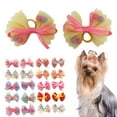 thumbnail image 4 of leaveforme 10Pcs Pet Hair Band Adorable Pet Grooming Elastic Pet Dogs Hair Bow Tie for Festival, 4 of 8