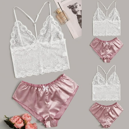 

QIPOPIQ Pajamas for Women Clearance Lingerie Corset Lace Free Wire Racy Muslin Underwear TopsBriefs Plus Size Sleepwear Reduced Price!
