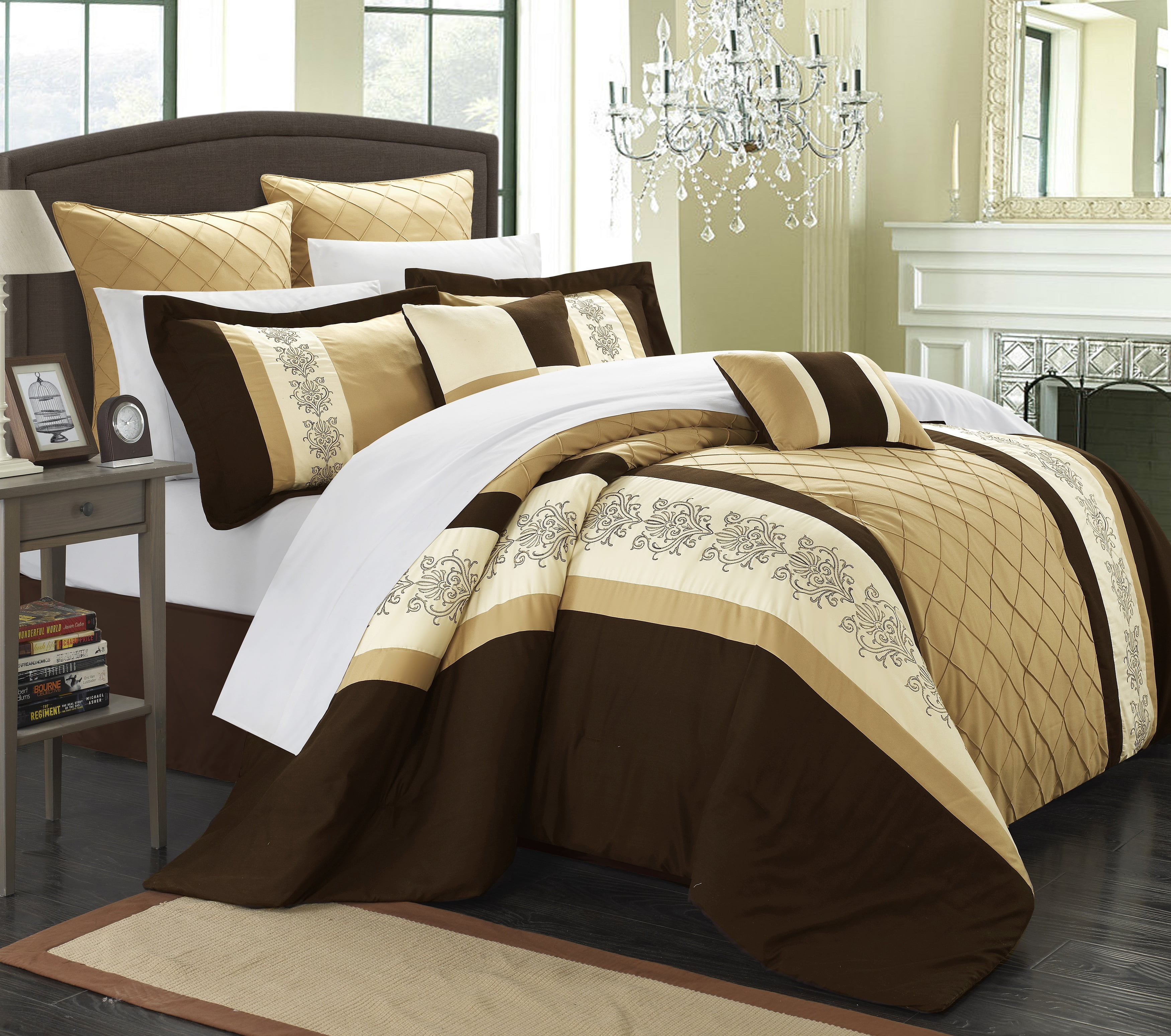 Chic Home Arlington 8 Piece Bed In A Bag Comforter Set Walmart Com Walmart Com