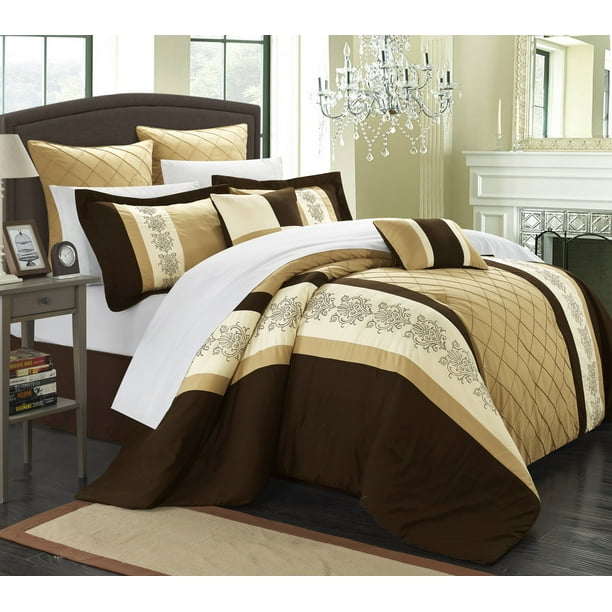 Chic Home Arlington 8Piece Color Block Embroidered Comforter Set