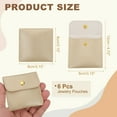 thumbnail image 2 of Bolsa de Joyería de Cuero PU Uxcell, 6Pcs 8 x 8cm - Bolsa de Joyería con Botón a Presión, Bolsa de Viaje Pequeña Cuadrada para Empaque de Aretes, Anillos, Collares (Dorado), 2 of 6