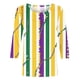 thumbnail image 2 of TaTaai Carnival Women's Casual Print Round Neck 3/4 Sleeve T-Shirt Loose Top Gift, 2 of 5