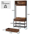 thumbnail image 6 of Tribesigns 3-in-1 Entryway Coat Rack, Brown Vintage Industrial Hall Tree with shoe Bench and Hutch, Mudroom Bench with Storage shelves and Hooks, LargeSize, Wood Accent Furniture with Metal Frame, 6 of 7