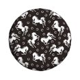 thumbnail image 3 of Rv Spare Tire Cover 16 inch - Modern Simple Horse Black White Tire Covers for Trailers, Adjustable Camper Spare Tire Cover, 3 of 7