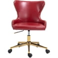 thumbnail image 4 of Meridian Furniture Chaise de Bureau Pivotante Réglable en Cuir Vegan Rouge, 4 of 8