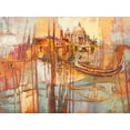 thumbnail image 2 of Luigi, Florio 14x12 Black Ornate Wood Framed with Double Matting Museum Art Print Titled - Colori di Venezia, 2 of 4