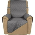 thumbnail image 1 of Housse de Sofa Inclinable Matelassée Réversible, Protège-Meubles Résistant à l'Eau, Housse de Canapé Lavable avec Sangles Élastiques pour Enfants, Chiens, Animaux (Fauteuil Inclinable, Gris/gris), 1 of 7
