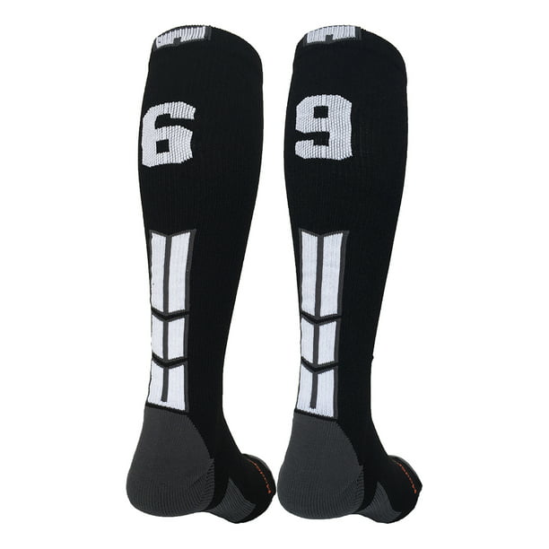 Player Id Black/White Over the Calf Number Socks (#69, Small) - #69 ...