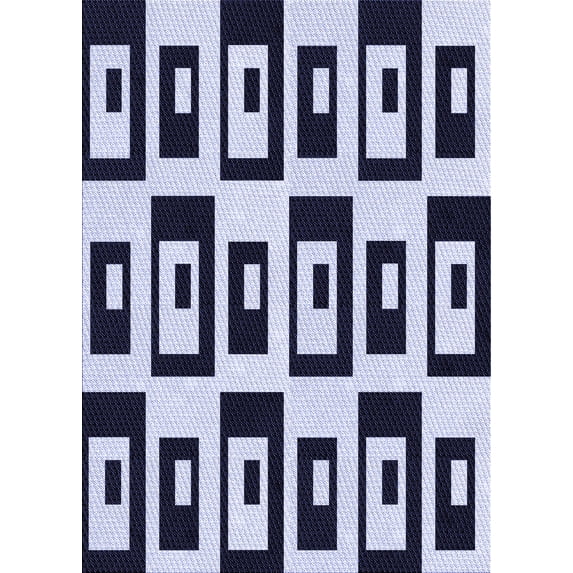 Ahgly Company Indoor Rectangle Patterned Dark Slate Blue Area Rugs, 5' x 7'