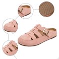 thumbnail image 4 of Rokment Womens Closed Toe Gladiator Clogs Suede Buckles Comfortable Backless Slip on Walking Flat Sandals for Boho Beach Summer 2026 Pink Size 7, 4 of 7
