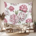 thumbnail image 2 of Pink Floral Tapestry for Bedroom Wall Hanging Tapestry, Spring Summer Modern Flower Leaf Ceiling Backdrop Tapestries Poster Blanket Wall Decor for Teens Room Living Room Dorm 55" x 73", 2 of 8