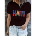 thumbnail image 1 of Motif Drapeau Anglais Imprimé Mode Femme Tendance Col Rond Manches Courtes, T-Shirt de Sport Simple et Décontracté, Haut d'Été Confortable pour Femmes pendant les Vacances, 1 of 8