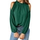 thumbnail image 1 of Camisa de manga larga con aberturas y costuras de encaje para mujer - Top informal de cuello redondo, poliéster ligero, otoño/invierno - Tallas S-XXL, 1 of 6