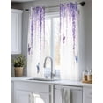 thumbnail image 5 of Wisteria Sheer Curtains 45 Inch Length 2 Panels Set for Living Room/Bedroom, Purple Flowers Butterflies Vintage Spring Kitchen Curtains Grommet Semi-Sheer Curtains Drapes Window Treatments 42"x45"x2, 5 of 7