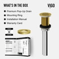 thumbnail image 4 of Vigo Vg07001 1-3/4" Grid Drain Assembly - Matte Brushed Gold, 4 of 11