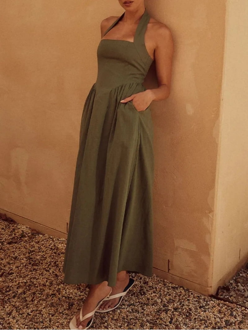 amur dixon satin halter dress Dixon Halter Dress main image 1