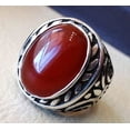 thumbnail image 3 of Carnelian Mans Ring, Natural Carnelian Gents Ring, Birthstone Silver Jewelry, 925 Silver Ring, Birthday Gift, Heavy Mens Ring, Arabic Design, Oxidized Mans Ring, Christmas, Turkey Mens Signet Ring, 3 of 6