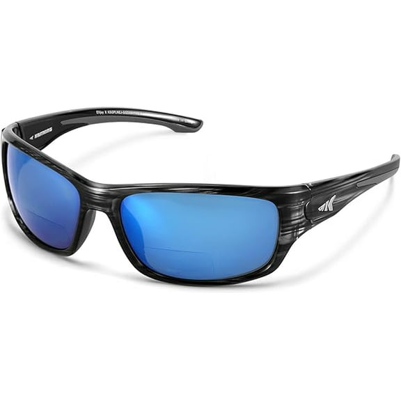 Ellijay Bifocal Polarized Sunglasses, Bi-Focal x1.5 x2.0 x2.5 Magnifications, Wrap Sport Reader Sunglasses