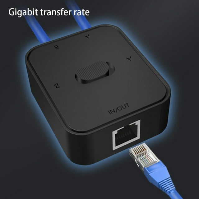 stanreset Network Switch 2 Port Metal Smooth Gigabit Switches Smooth Selector Networking Switcher Computer Extender Home Black