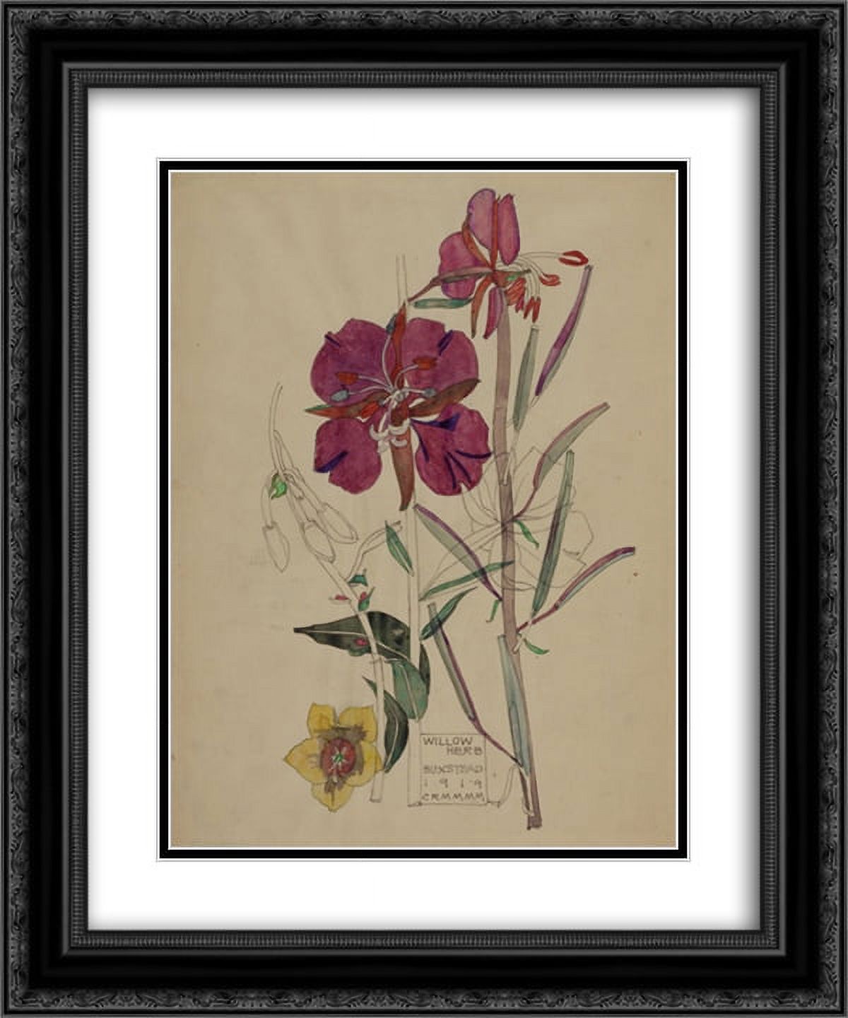 Silverwood I 2x Matted 24x16 Black Ornate Framed Art Print by