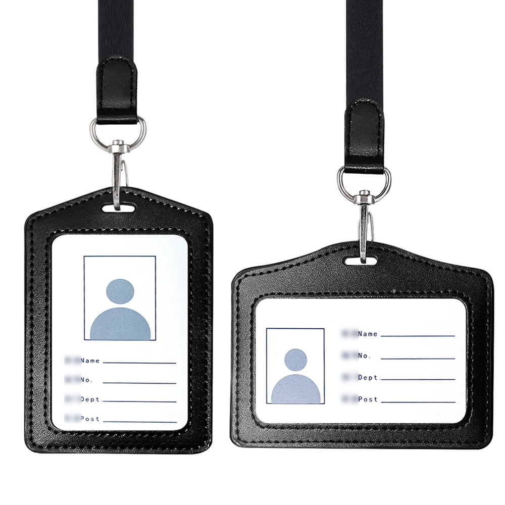 Pack of 2 Leather ID Card Holders, Vertical / Transverse ID Card