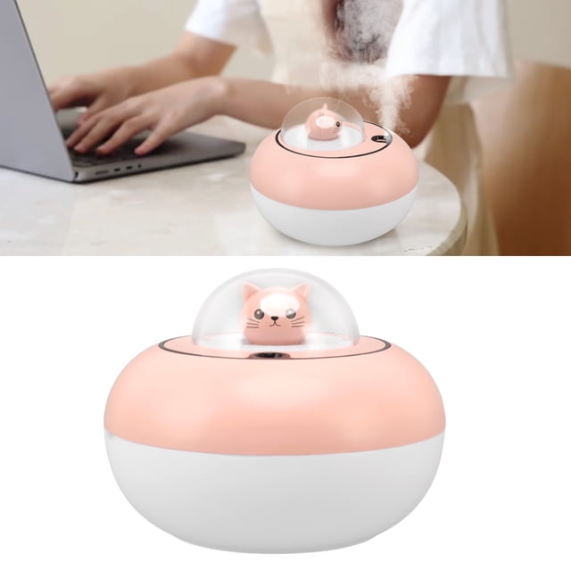 Mini Humidifier, Portable USB Personal Quiet Mist Humidifier, Auto Shut Off Cat Shape Sculpture Desktop Humidifier With Colorful Lamp For Baby Bedroom, Travel, Office, Home, Car