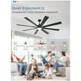 thumbnail image 4 of Zardon 72 in Large Ceiling Fans with Light and Remote, Modern Ceiling Fan with 6 Speed Reversible for Indoor, Outdoor, Black, 4 of 9