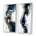 thumbnail image 3 of Designart "Blue Groove Crossroads Abstract in Ink and Gold" Abstract Painting Framed Wall Art Set Of 2 - Modern Gold Frame Gallery Set For Office Decor, 3 of 6