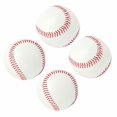 thumbnail image 1 of Practice Baseballs[4Pack], Reduced Impact Safety Baseballs, Standard 9” Adult Youth Leather Covered Soft Balls for Team Game Competition Pitching Catching Training -Rubber Center(White), 1 of 7
