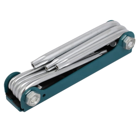 Unique Bargains T9-T40 Foldable Metal Folding Torx Wrench Green