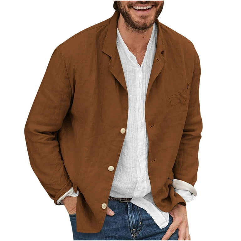 Viadha Men's Casual Sport Coat Regular Fit Lightweight Linen Viadha Men's Casual Sport Coat Regular Fit Lightweight Linen